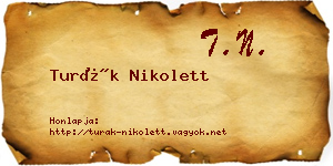 Turák Nikolett névjegykártya